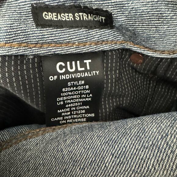 Cult of Individuality Greaser Distressed Straight Leg Jeans Men's 33x34 - Picture 14 of 15
